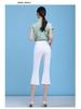 Women's High Waist Lace Flare Pants - White, Elastic, Plus Size, Slimming, Casual, Thin, Seven-Point Length, Summer Style