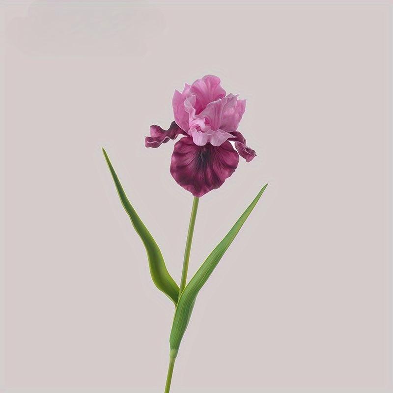 1Pc Simulation 27.9 Inch Single Iris Branch for Outdoor Courtyard Patio Garden Wedding Decoration Home Decor Living Room Table Decoration