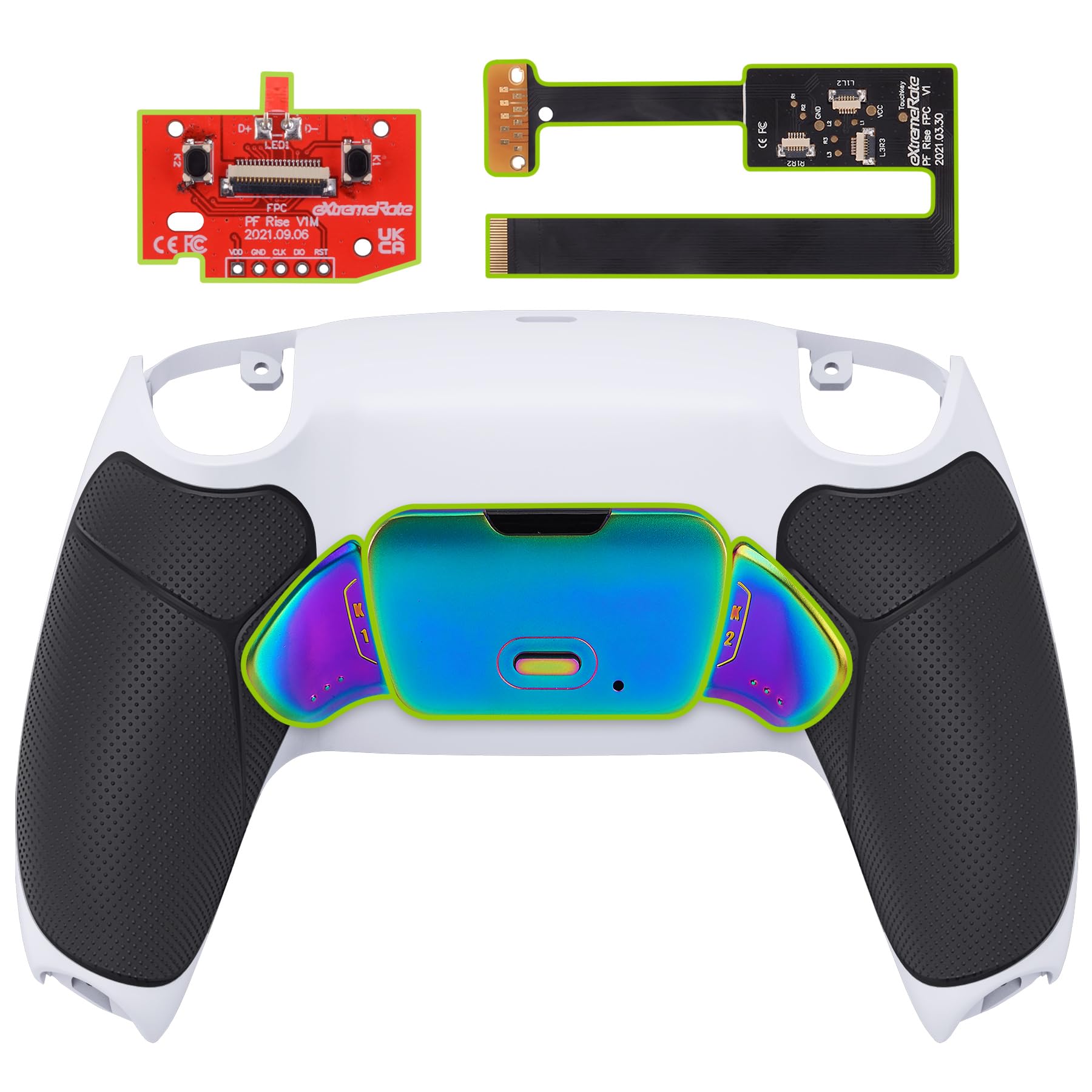 

eXtremeRate Programmable Back Paddle Metal Version Rise Remap Kit Сумісний із контролером PS5 Сумісний із контролером PS5 із платою оновлення та білий