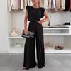 2025 Women's Fashion Set: Sleeveless Top & Pleated Wide-Leg Pants