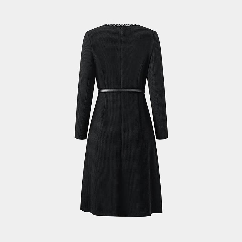 PORTS Women's 2024 Autumn/Winter Elegant Beaded Cinched-Waist Dress