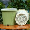 Breathable Resin Plant Pots Flowerpot with Drainage Holes And Saucer, Pot for Indoor Outdoor Heavy Duty Flower Containers Plants, Lightweight