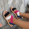 Women's Large Size Slope Heel Sandals Shoes Summer Casual Buckle Design Thick Sole Beach Sandals 36-43