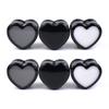 6-50mm Solid Color Ear Tunnels Gauges and Plug Heart-shaped Ear Expander Studs Stretching Body Piercing Jewelry