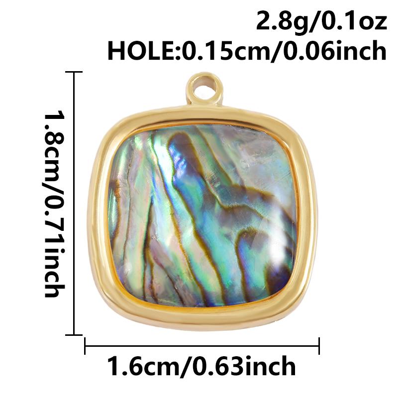 2pcs Different Shape Transparent Drip Oil Abalone Shell Charm Stainless Steel Charms For Jewelry Making Pendant DIY Accessories