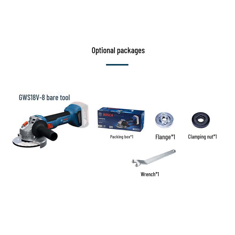 BOSCH GWS 18V-8 Cordless Brushless Angle Grinder 100mm CN plug (adapter included)