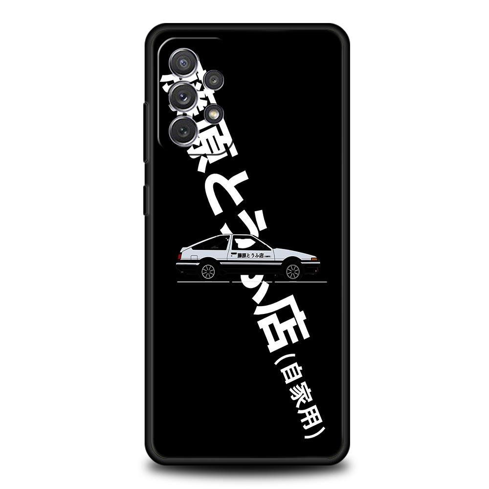 Initial D Car Phone Case for Samsung Galaxy A55 A35 A17 A07 A15 A13 A25 A51 A71 A72 A73 A32 A52 A52S A41 5G Soft TPU Shell Capas