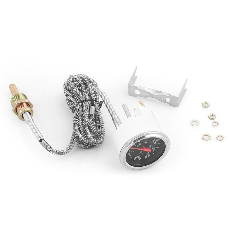 2 Tommer 52mm Krom Viser Mekanisk Vandtemperaturmåler 40-120℃/100-250℉ med Sensor NPT 1/2 til 12V Køretøjer