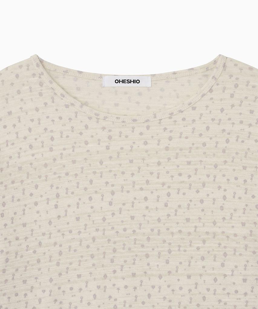 Ohesio Key Patterned Long Sleeve, Ivory