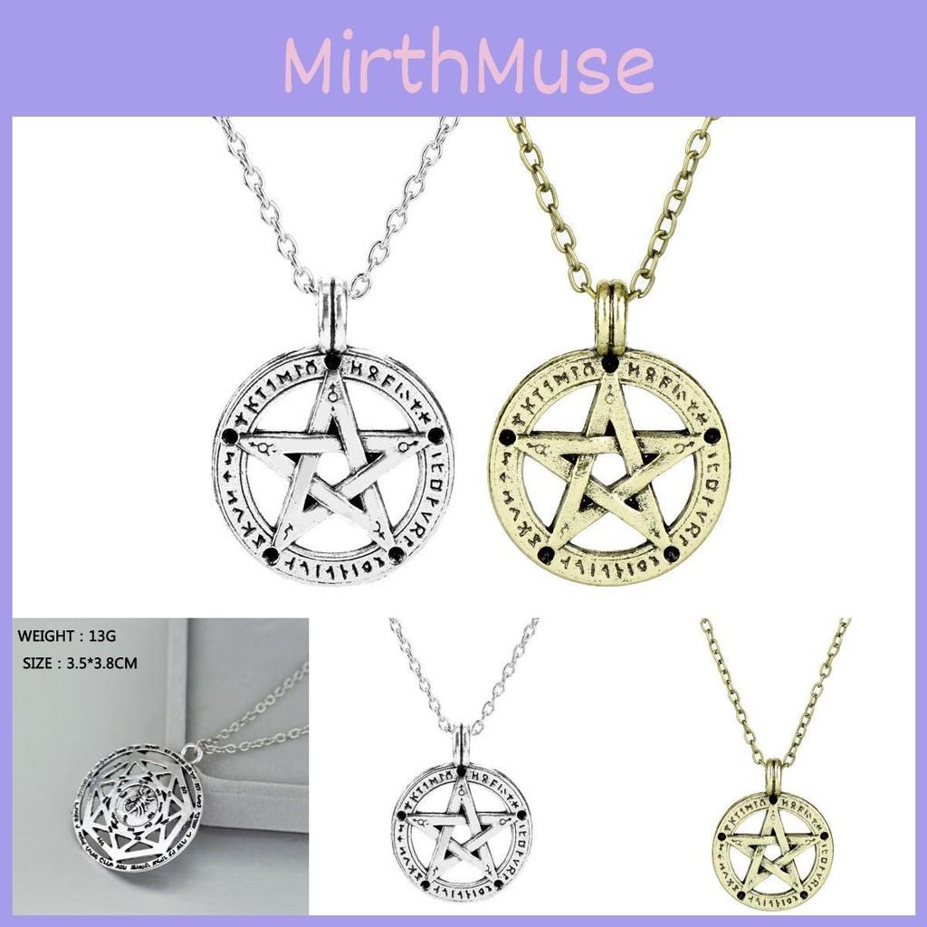 Ankh Supernatural Pendant Necklace With Alloy Material And Snake Chain For Gift And Cosplay Use