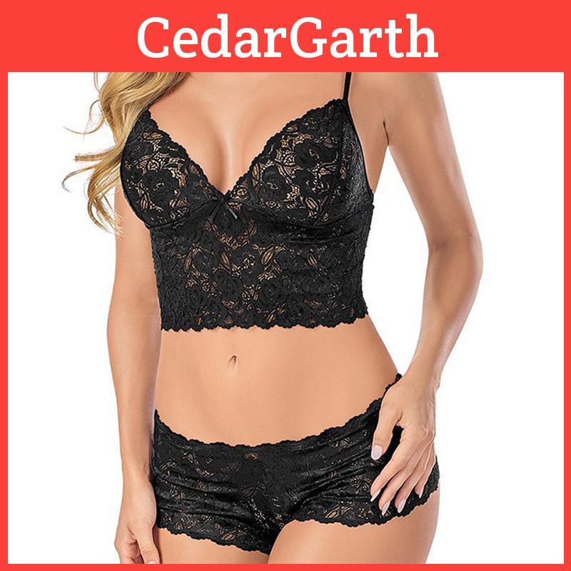 Erotic Lace Lingerie Set With Sheer Tulle And Adjustable Straps For Romantic Nightwear