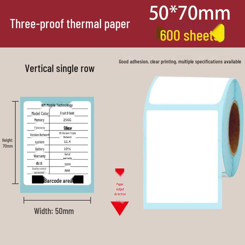 Waterproof Self-Adhesive Thermal Label Paper for ePacket Waybills, 100x150 Mm