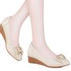 New Soft Leather Shoes, Flat Wedge Heels, Anti-slip Women's Shoes, Shallow Opening Casual Single Shoes