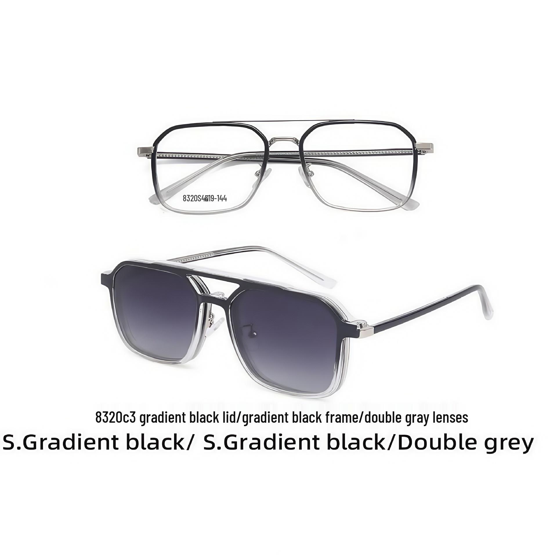 

8320 Очки для близорукости в стиле «авиатор» с магнитными накладками-поляризационными солнцезащитными очками