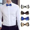 Men Tie Metal Corner Contrast Color Smooth Good Touch British Style Double Layer Groom Bow Tie Wedding Wear