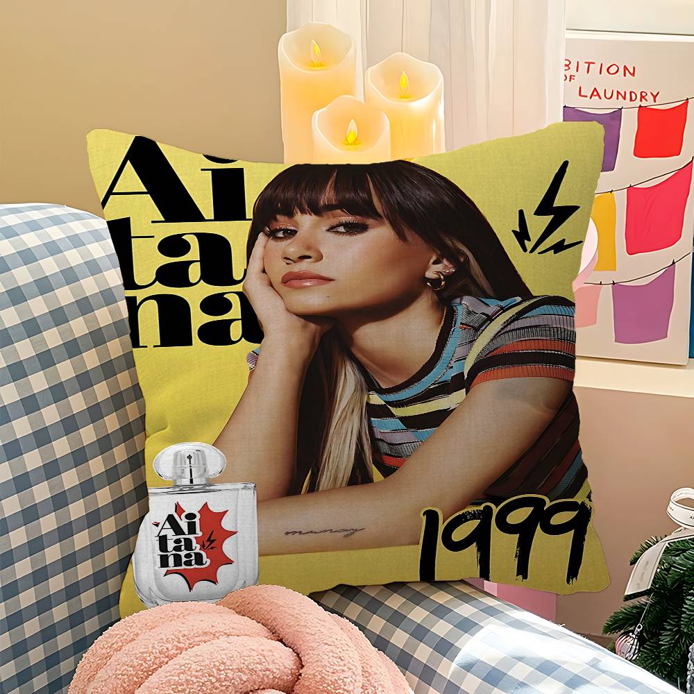 Sängerin A-Aitana Ocaña Büro Kissen Kissenbezug Auto Kissenbezug 45x45CM Lendenkissenbezug Sofa Kissenbezug