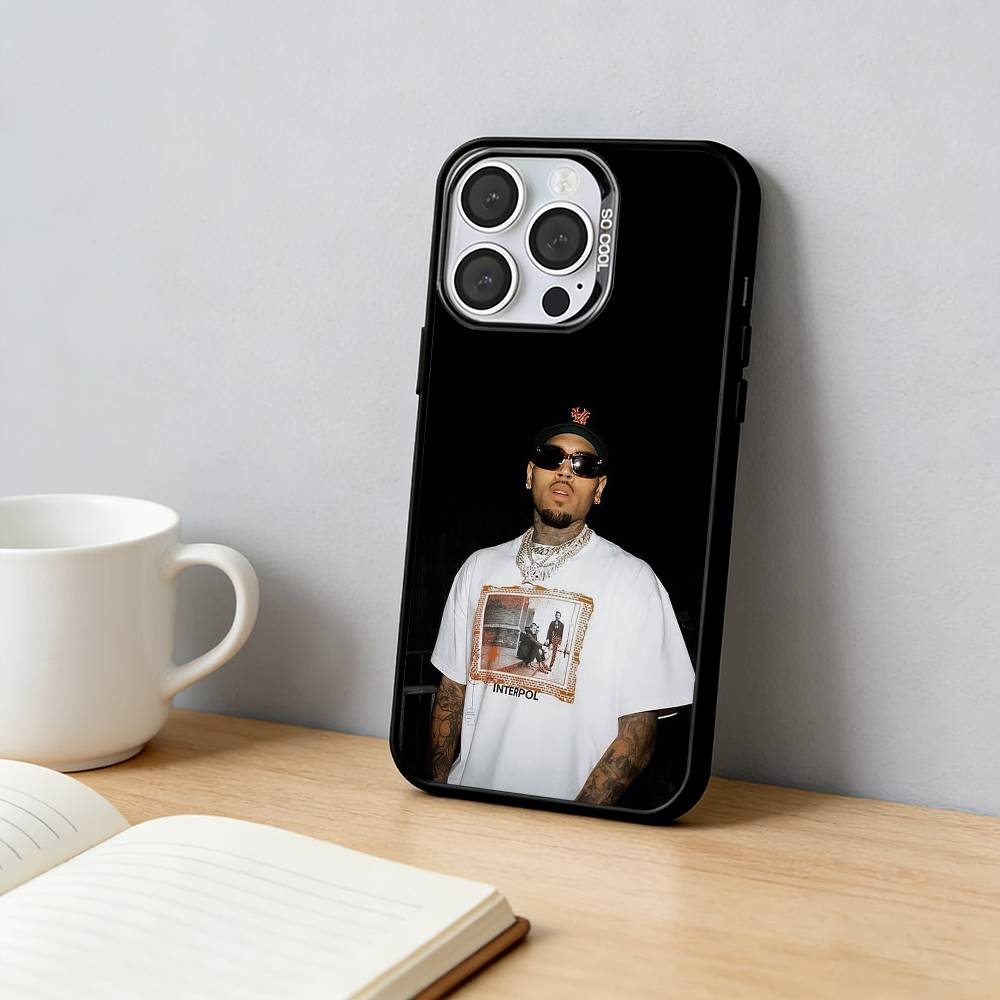 

C-Chris Brown 11 Phone Case For iPhone 17,16,15,14,13,12,11 Plus,Pro Max,XS,Colorful Silver Phone case Funda Cover iPhone12PROMAX