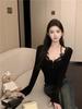 Large size women's clothing pure desire sexy versatile splicing lace base inner top autumn and winter slim and thin T-shirt