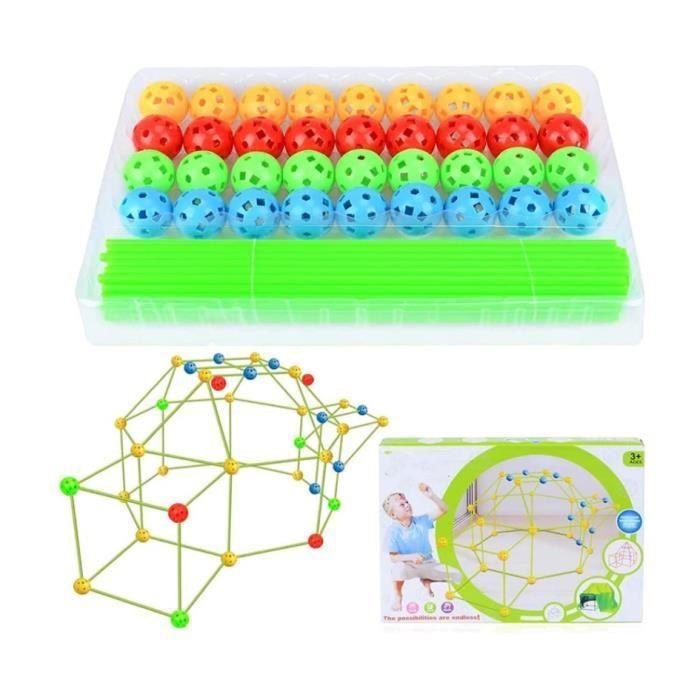 Fortbau-Set für Kinder - 87-teiliges DIY-Set - BPA-freies Silikon - Grün