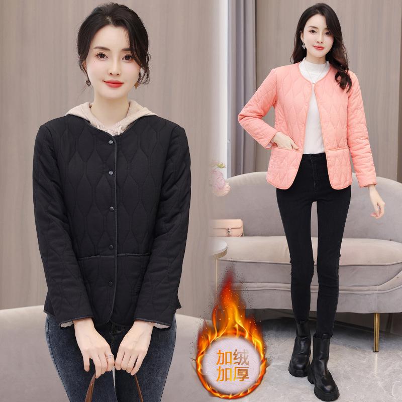 Light and Thin Cotton-padded Clothes Liner, Autumn and Winter New Cotton Clothes Women's Fashion Inner with Short Velvet Women's Coat