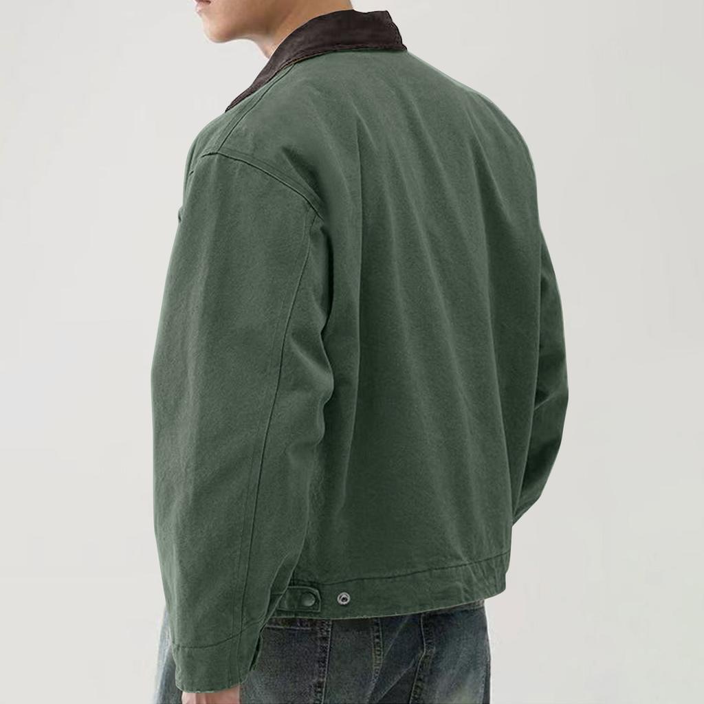 Men's Solid Color Camouflage Outdoor Sports Jacket Men's Pocket Button Casual Jacket
