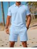 Men's Versatile Summer Short-Sleeve Polo and Shorts Casual Set