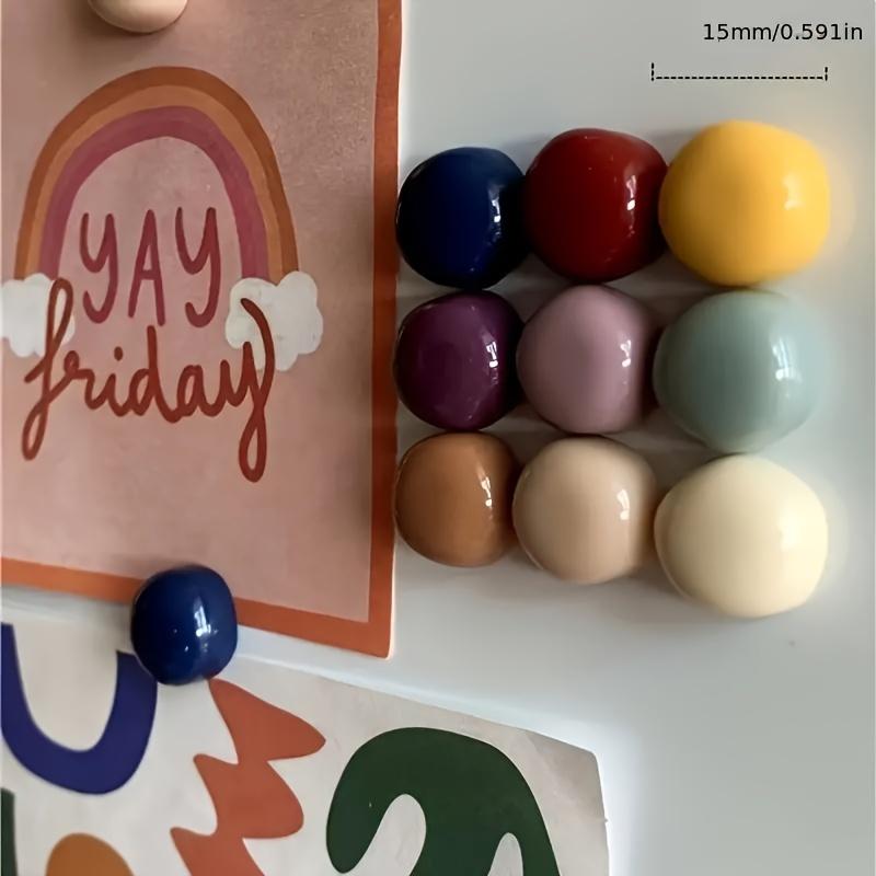 10pcs Colorful Round Frosted Fridge Magnets - Charming Decorative Magnets for Kitchen, Office Whiteboards, Lockers & Dishwashers