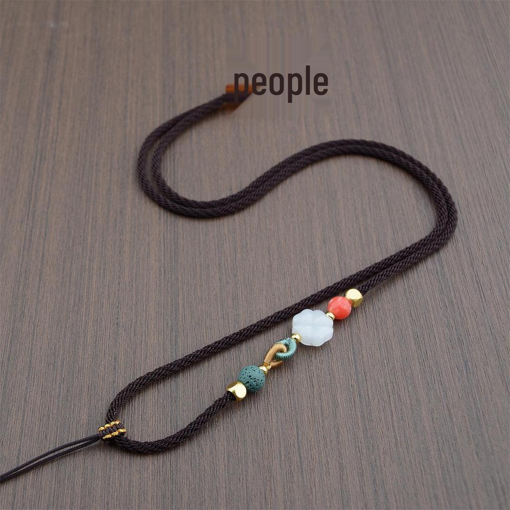 Adjustable Agate and Jade Pendant Necklace Chain for Men and Women