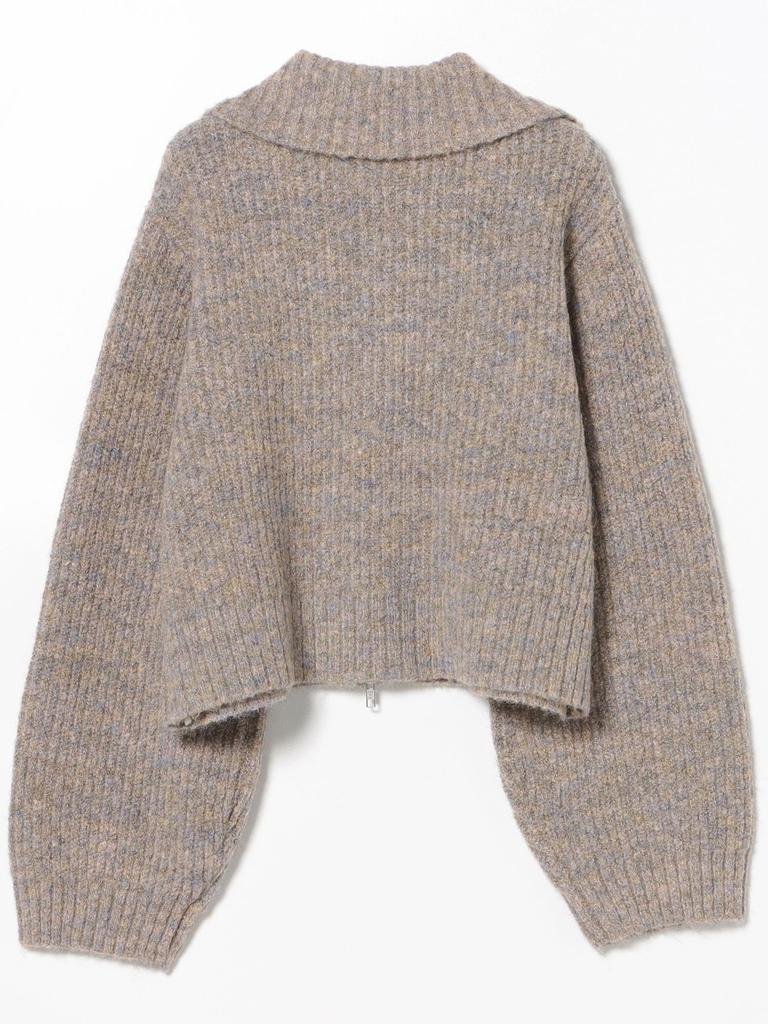 Knit Color D Zip KT PINK ONE SIZE [Beams Heart] L/S o/BIG Women's