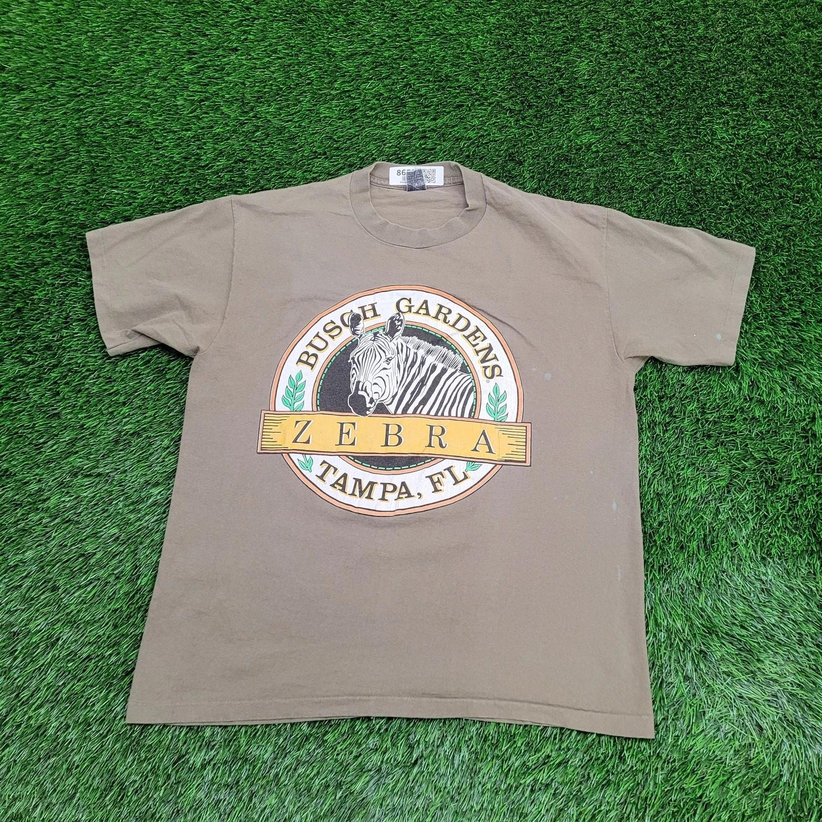 Vintage 80s Zebra Busch-Gardens Shirt Large 22x27 Tampa Florida 4XL