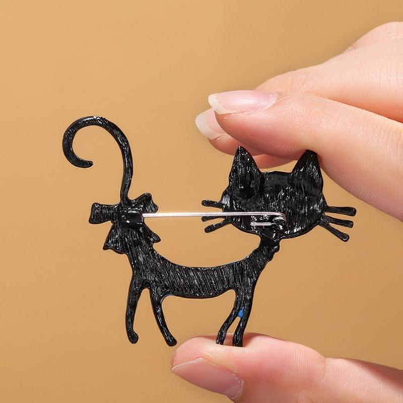 Cartoon Personality Graffiti Cat Brooch, Colorful Animal Corsage, Lady's Coat and Suit Pin, Cute Decoration
