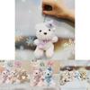 Hat Birthday Adorable Bear Pendant Cute Cartoon Girl Plush Keychain Kid Backpack