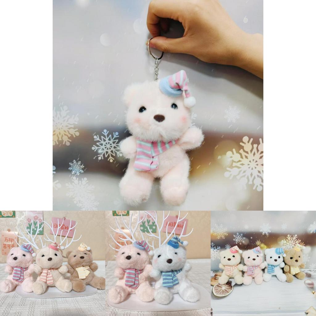 Hat Birthday Adorable Bear Pendant Cute Cartoon Girl Plush Keychain Kid Backpack