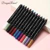 12-Color Eyeshadow Pencil Vibrant Matte Metallic and Shimmery Effects Creamy Waterproof Formula Eyeshadow Stick Long-Lasting Smudge-Proof Makeup