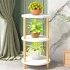 HC Indoor 3-Tier White Round Flower Stand