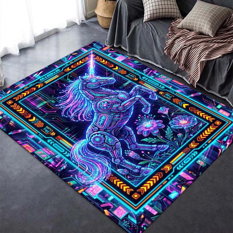 2025 New Unicorn Animal Carpet Rug for Living Room Bedroom Home Sofa Decoration,Kids play Non-slip Floor Mat142