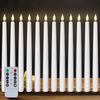 Homemory 12 Pcs Flameless Taper Candles with Remote Timer Dimmer, 11 inches Ivory Taper Candles Battery Operated, Plastic LED Candlesticks with