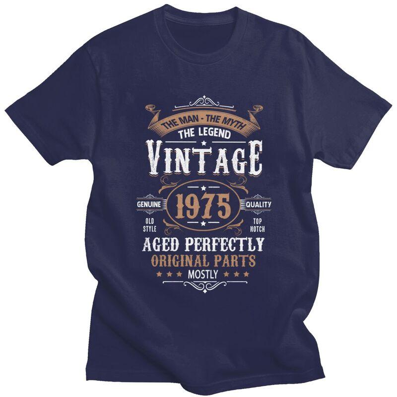 50th Birthday Vintage 1975 Man Myth Legend Tshirts Short Sleeves Leisure T Shirt Custom Years Tshirts Loose Fit 100 Cotton Tee