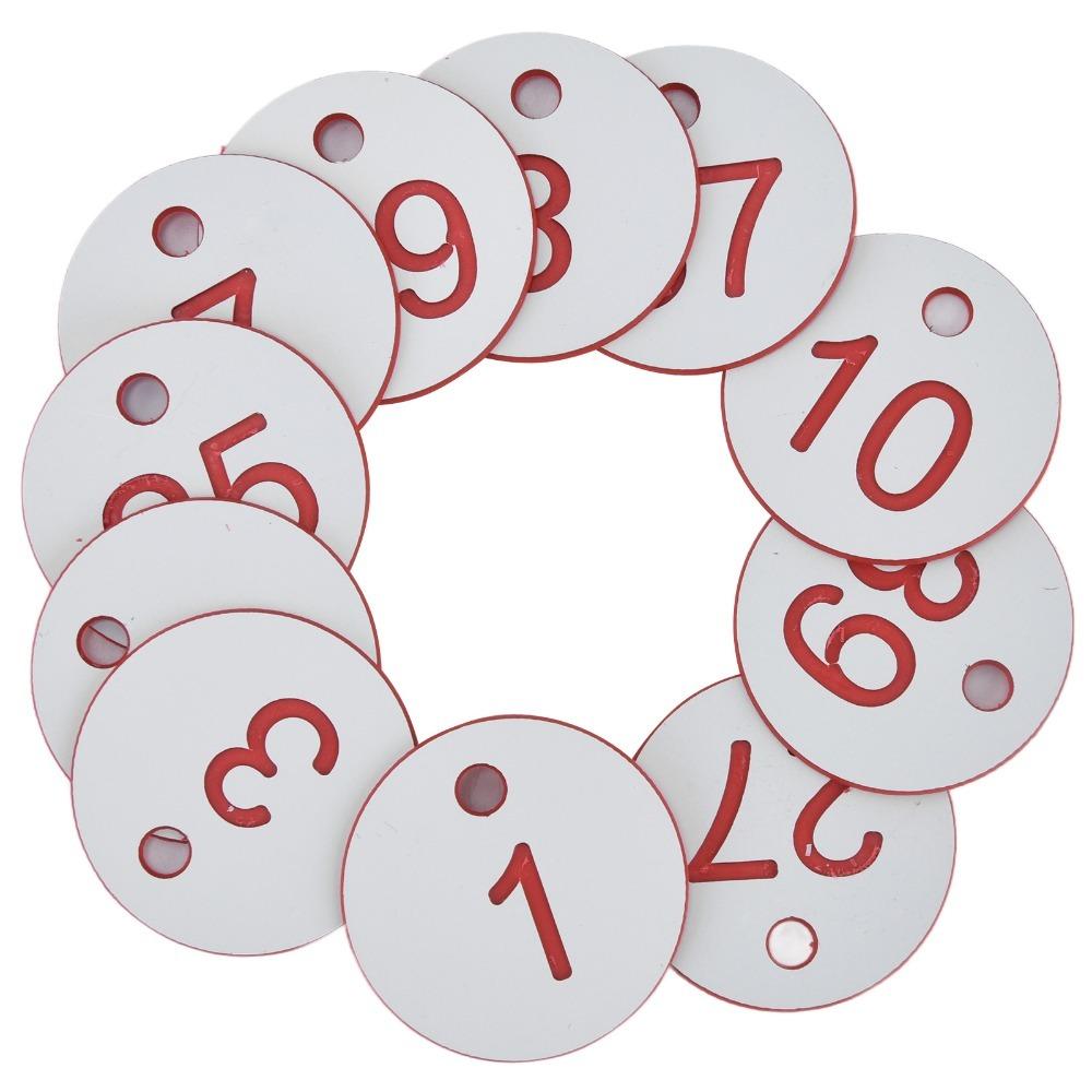 50Pcs White&Yellow Serial Number Labels Round Shape Livestock Sorting Tags Livestock Breeding белый