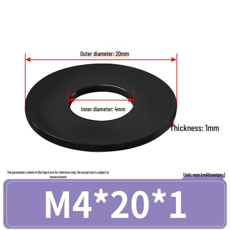 Rondella Piana Isolante in Gomma Nylon Plastica Ultra-Sottile, M3-M24