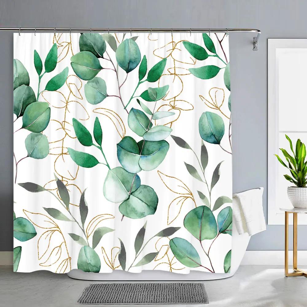 Spring Floral Hummingbird Shower Curtain for Bathroom Watercolor Flower Bird Modern Decor Machine Shower Curtains Bathroom Decor