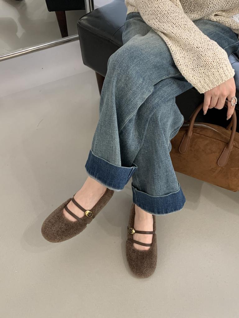 2025 new Mary Jane shoes soft sole Mori series sweet belt buckle Mao Mao shoes inner height increase