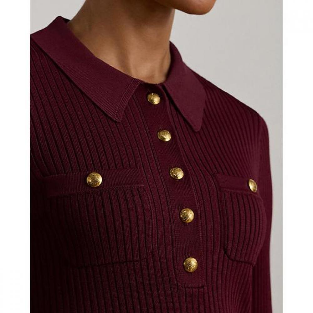 Lauren Ralph Lauren Long Sleeve Knit Polo Sweater Wmlrswes6820866600