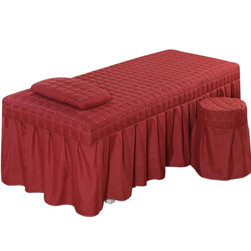 Beauty Salon Bed Sheet Salon Thick Quilting Mattress Brief Beauty Bed Skirt Bedspread with Face Hole Body Massage SPA Bed Cover