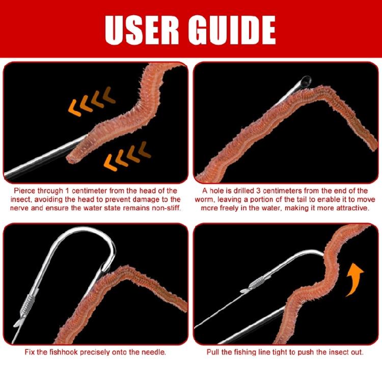 Portable Baits Needle Rigging Efficient Baiting Device with Wooden Handle for Freshwater & Saltwater Fishing