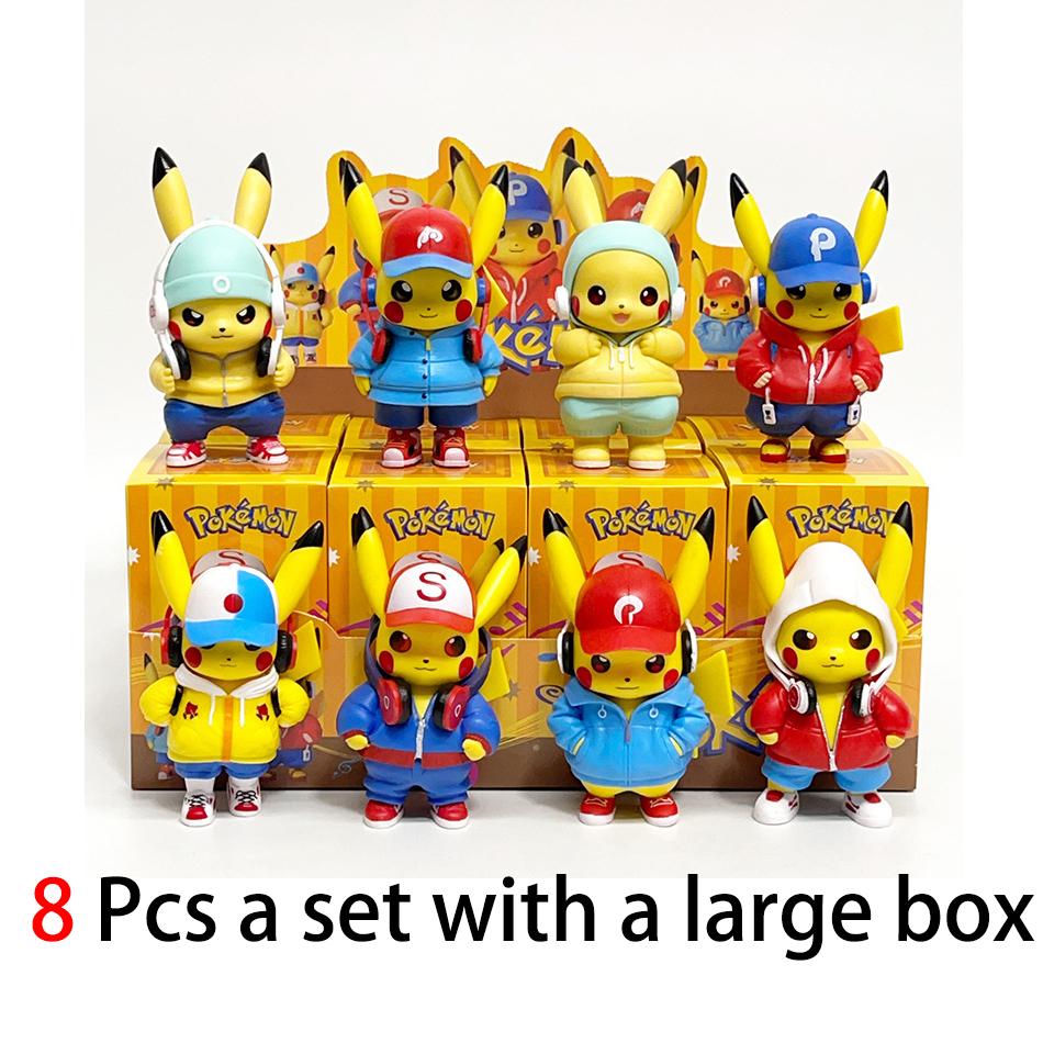 New Pocket Monsters Cartoon Movie Anime Character Pikachu Gengar Mewtwo Gurado Action Model Toy Blind Box Random Trendy Mystery Surprise Collectible