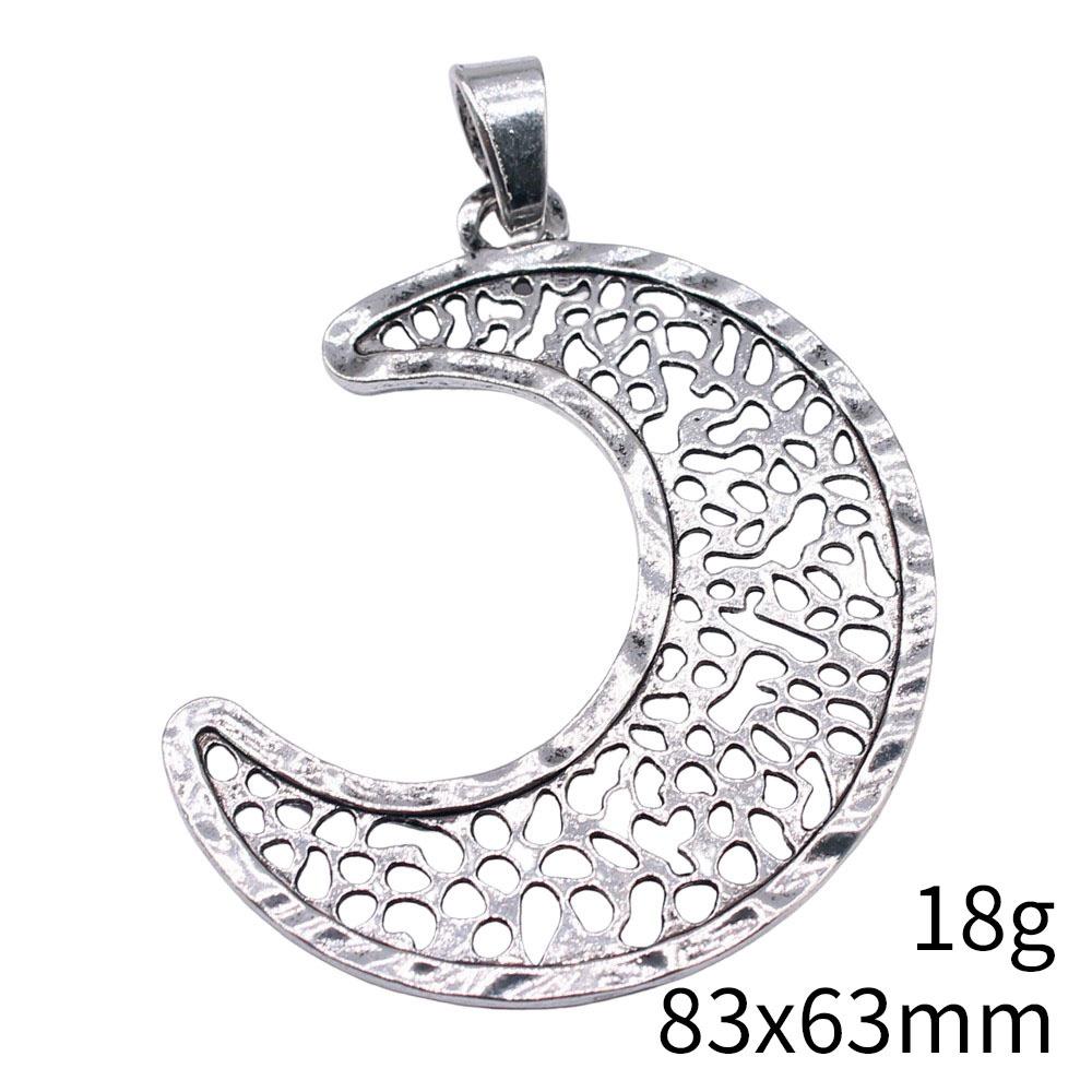 Engraved Crescent Moon Charm Star Pendant For Celestial Mystical Theme DIY Bracelet Necklace Jewelry Making Supplies