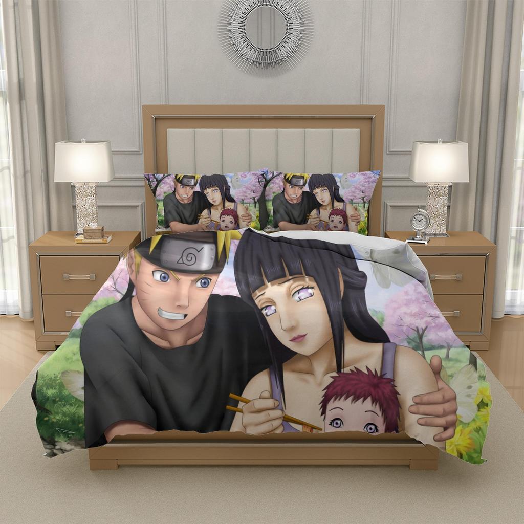 N-Naruto U-Uzumaki N-Naruto Anime Duvet Cover Bedding Set 3pcs Breathable Polyester Teen Bedroom Decor EU 135x200 155x220 200x200, US UK AU Sizes