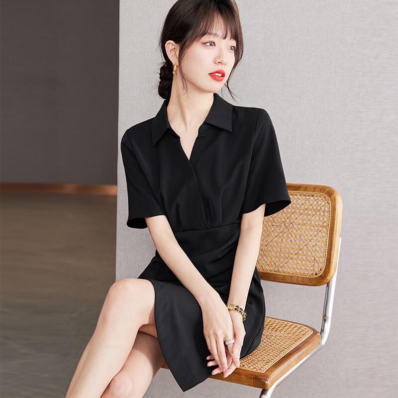 La Chapelle Summer French Irregular Shirt Dress