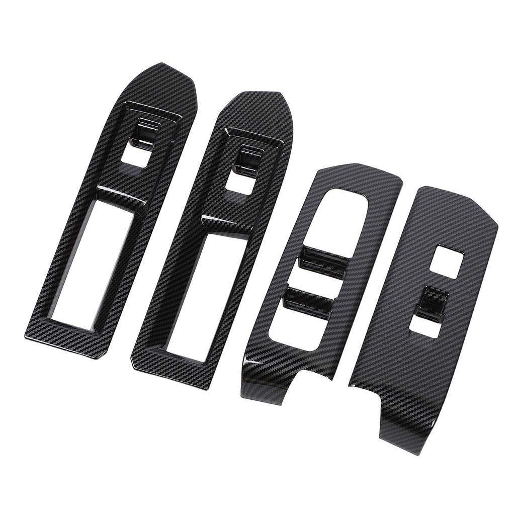 4pcs Window Switch Panel Cover Trim Carbon Fiber Style Interior Decoration Window Control Panel Trim for Tacoma 2024